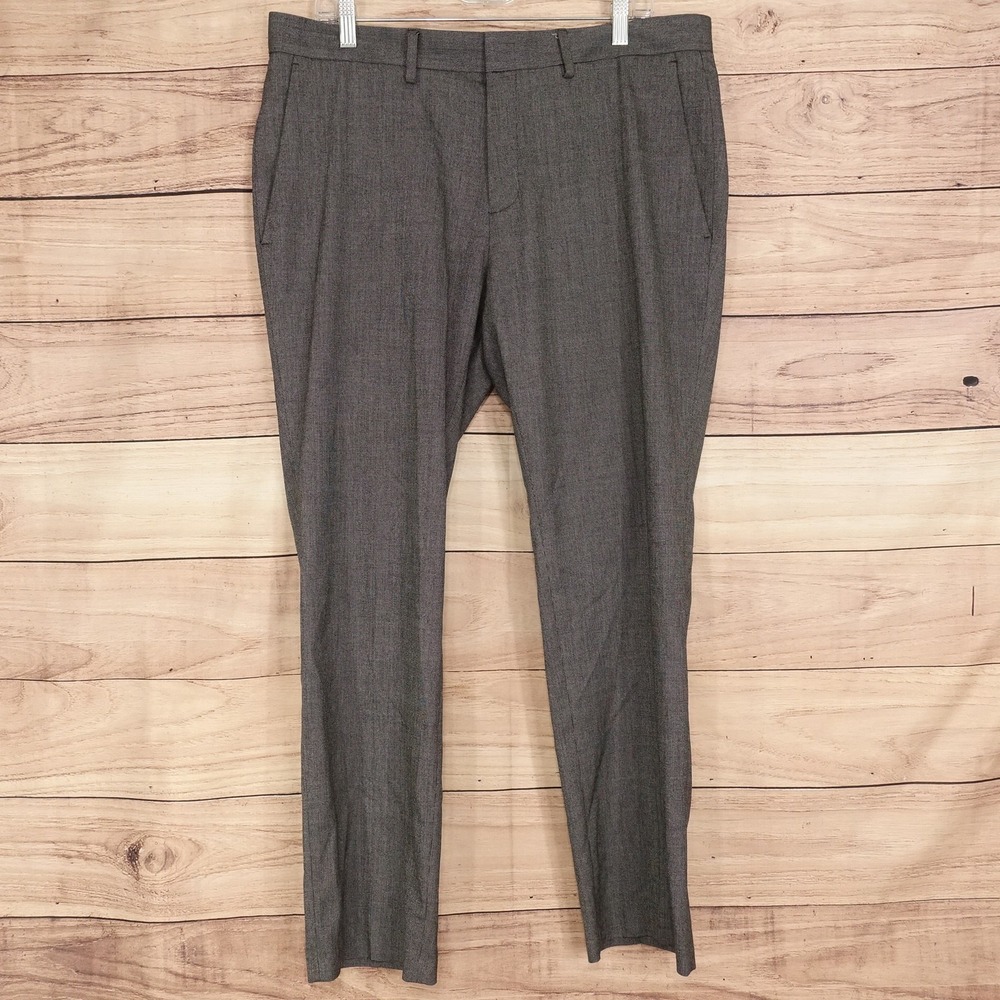 Kenneth Cole Reaction Dress Pants Mens 36x30 Gray Stretch